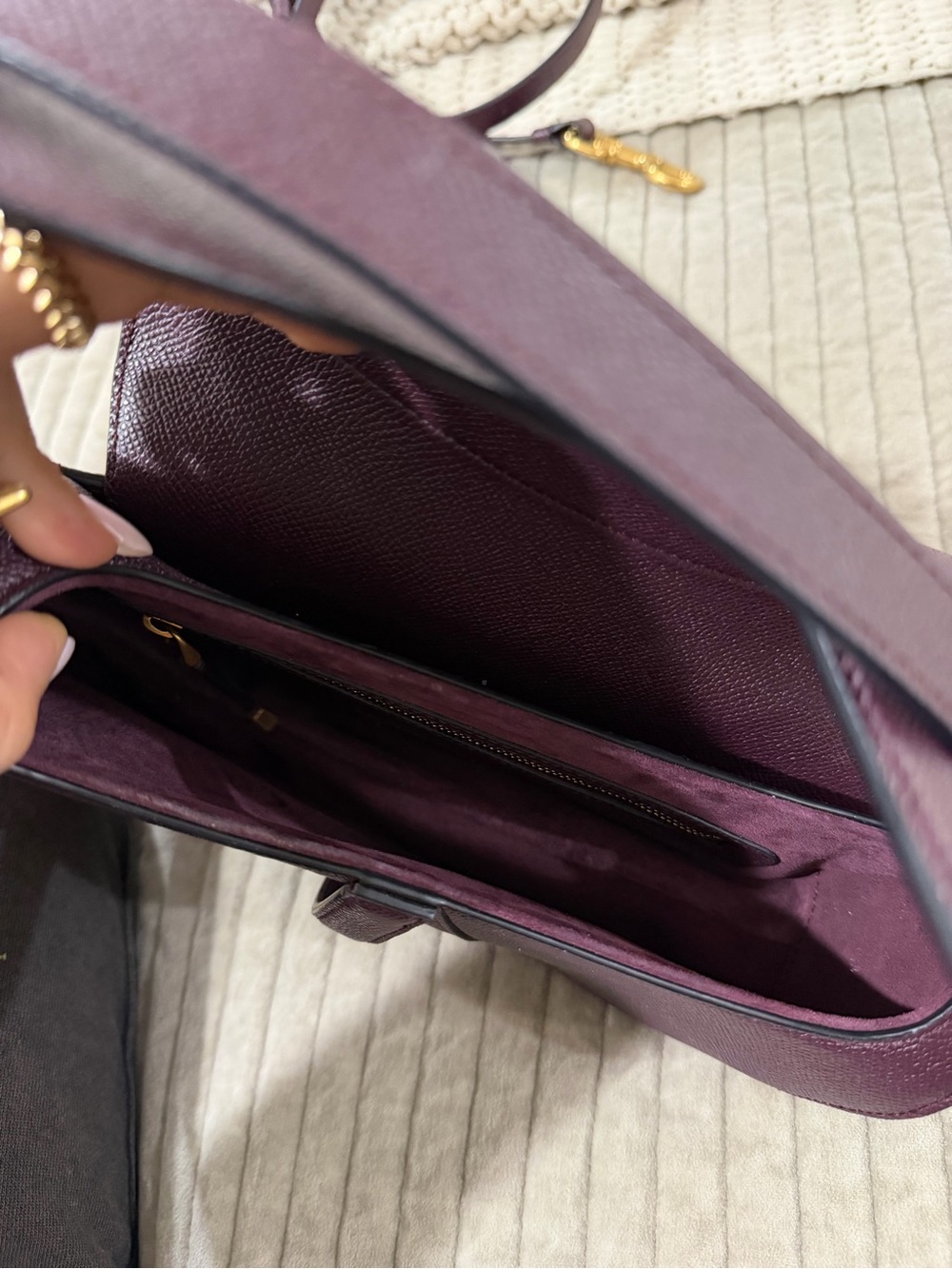 Dior Plum Saddle Crossbody Bag with Gold Hardware - Picture 7 of 8